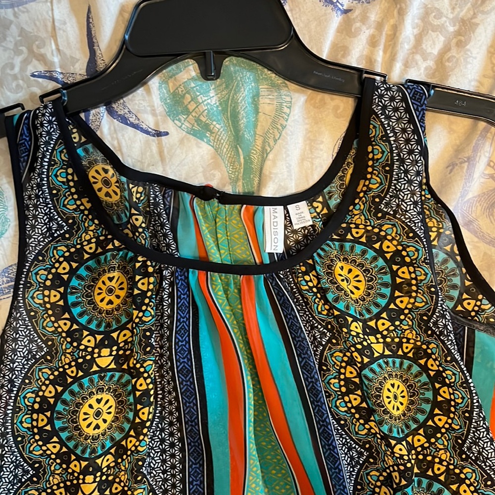 Black & Colorful Blouse Tank